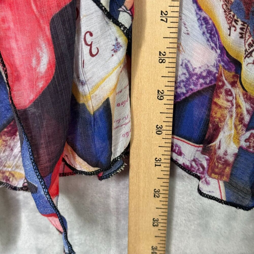 Soft Surroundings Vest Womens Medium Mixed Print Lace Sequin Boho Art to Wear - Picture 10 of 10